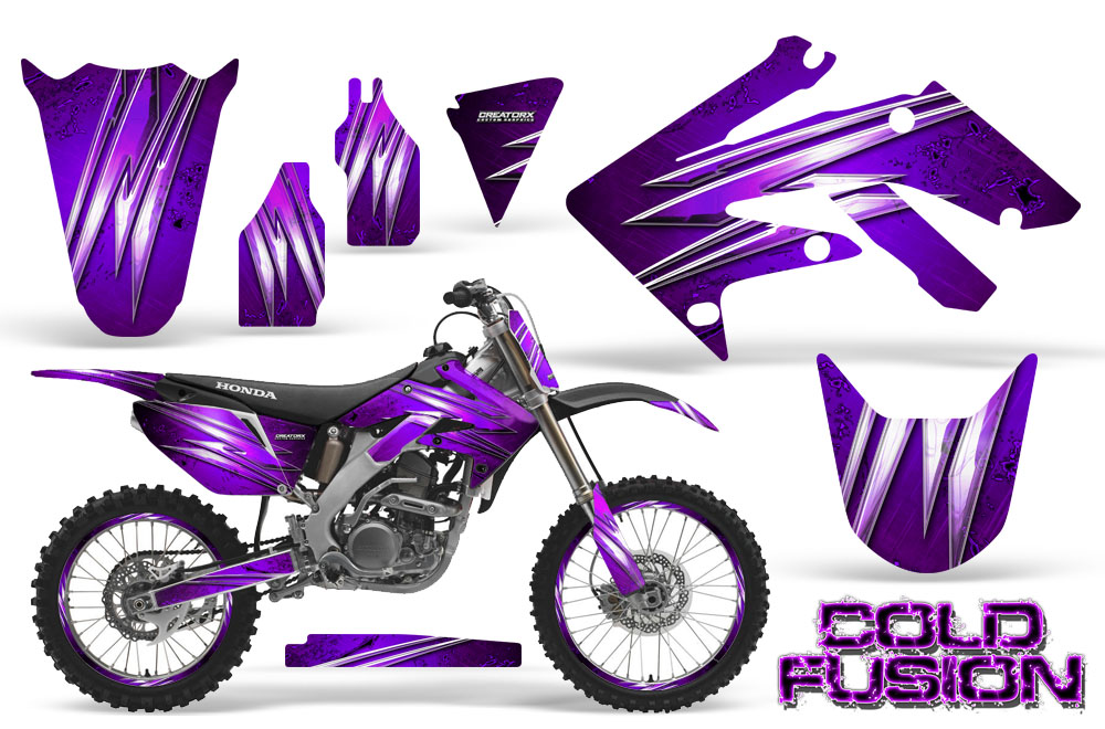 Honda CRF250R 04-09 Graphics Kit Cold Fusion Purple NP Rims